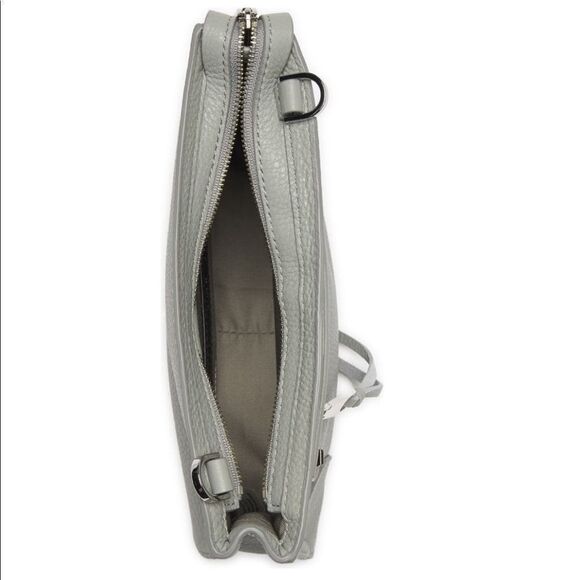 REBECCA MINKOFF Regan Leather Crossbody Bag,‎ Travel, Color: Gray (Perla), NEW - Picture 6 of 16